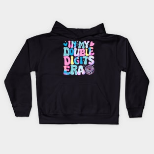 In My Double Digits Era Retro 10 Year Old 10th Birthday Girl Kids Hoodie